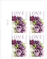 USPS 2010 LOVE Pansies in a Basket Collectible Stamps