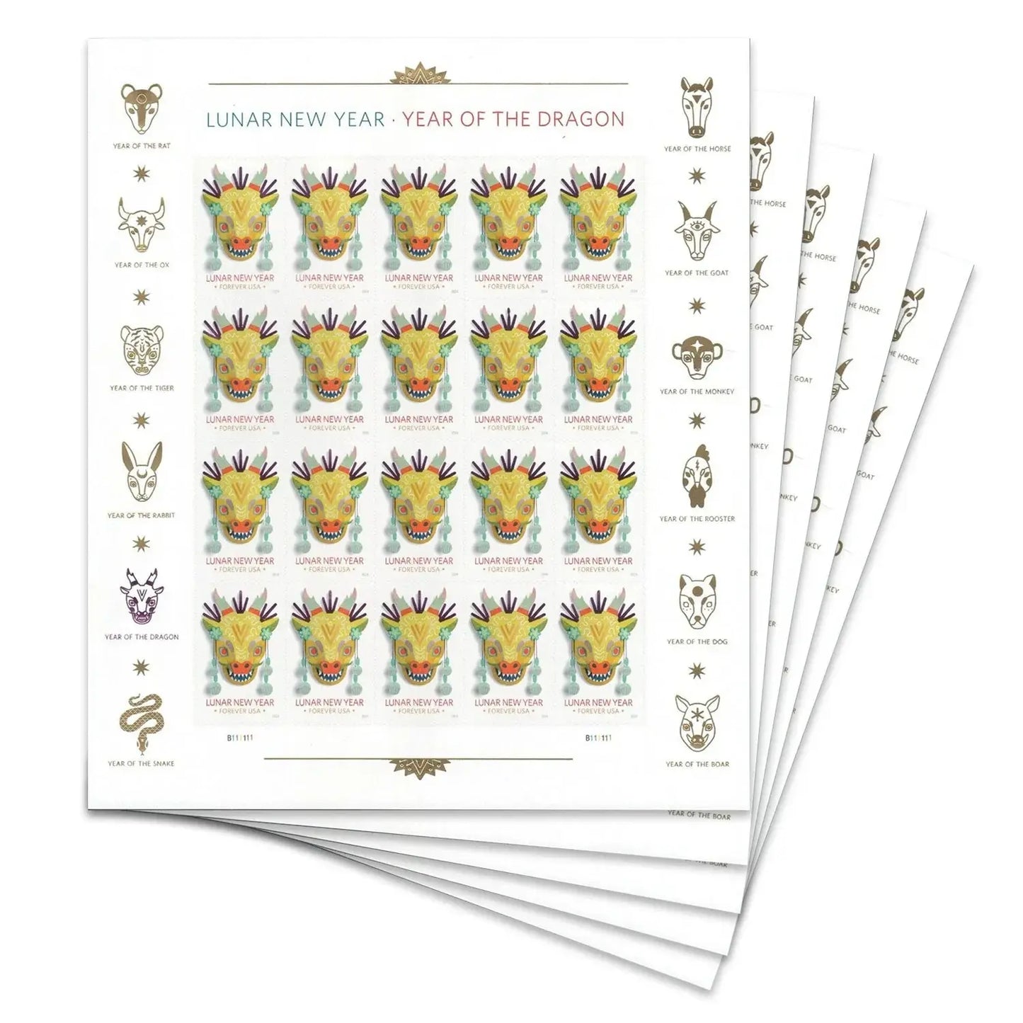2024 usa lunar new year dragon stamps