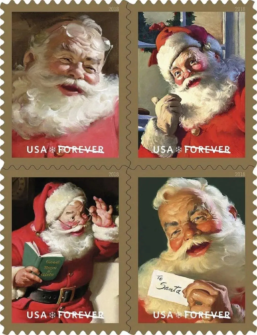 USPS 2018 Sparkling Holidays Santa Forever Stamp Wholesale Sales