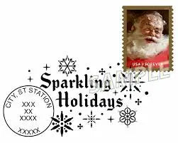 USPS 2018 Sparkling Holidays Santa Forever Stamp