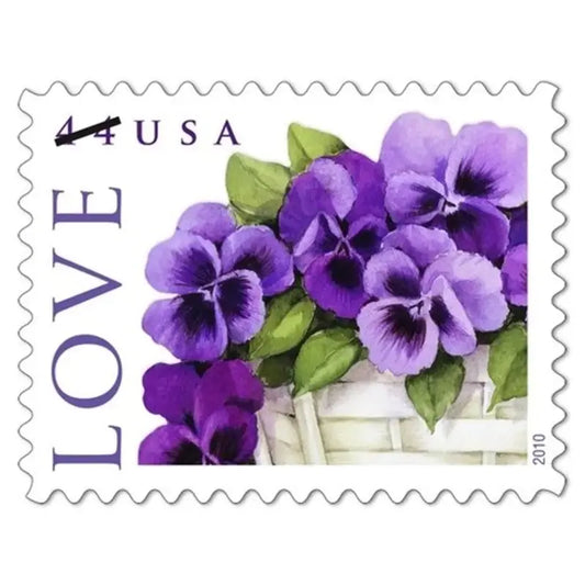 USPS 2010 LOVE Pansies in a Basket Collectible Stamps