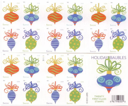 2011 US Holiday Baubles Forever Stamps