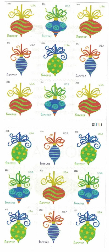 2011 US Holiday Baubles Forever Stamps
