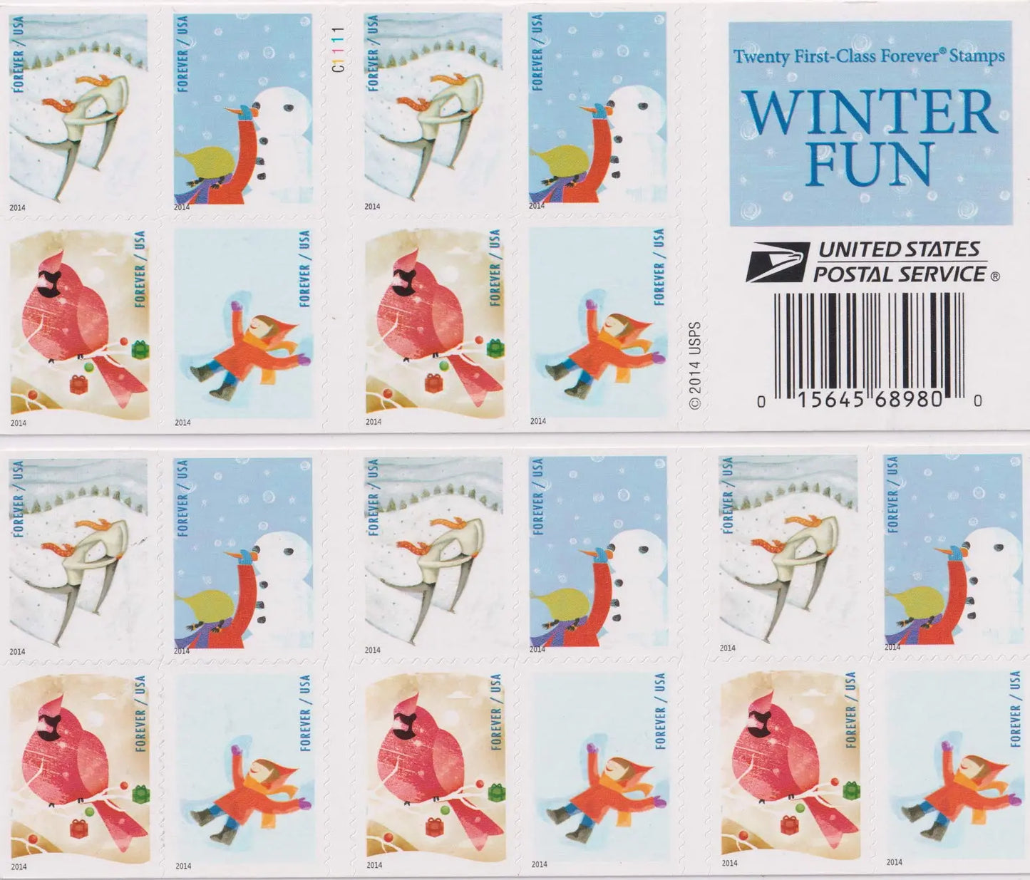 USPS 2014 Winter Fun Forever Stamp