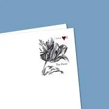 2015  Vintage  Tulip  Pane  Postage  Wedding  Stamps