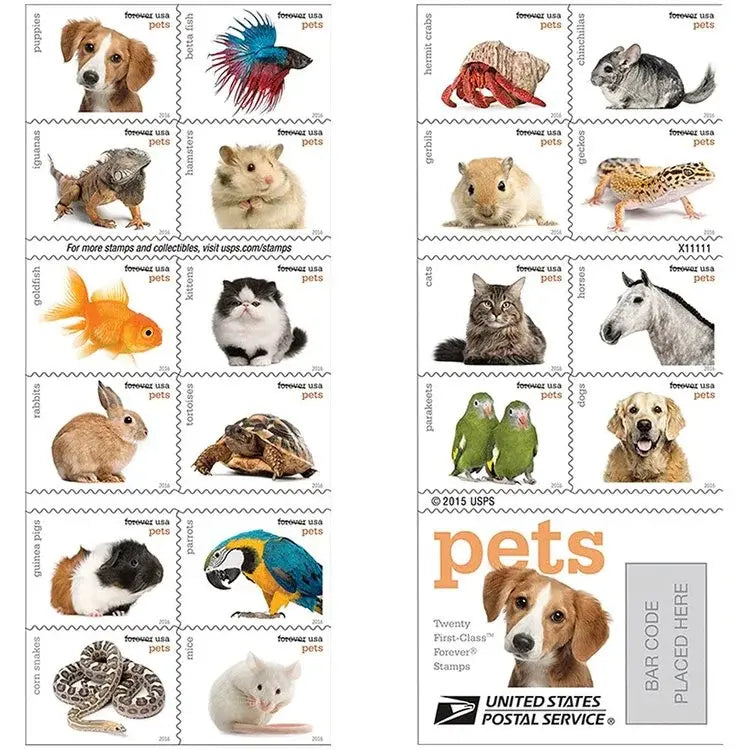 2016 USPS Pets Stamps First Class Mail