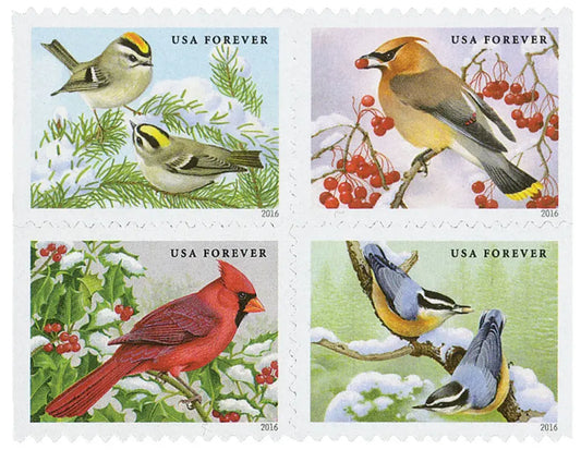 USPS 2016 Songbirds in Snow Forever Stamp