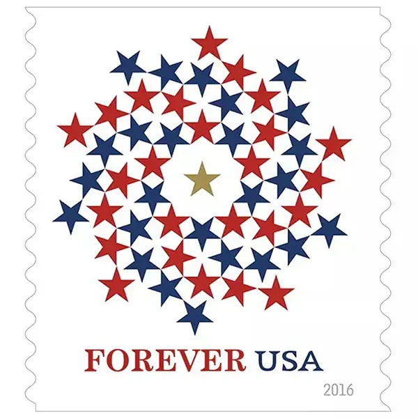 USPS 2016 Stars Red Blue Forever Stamp
