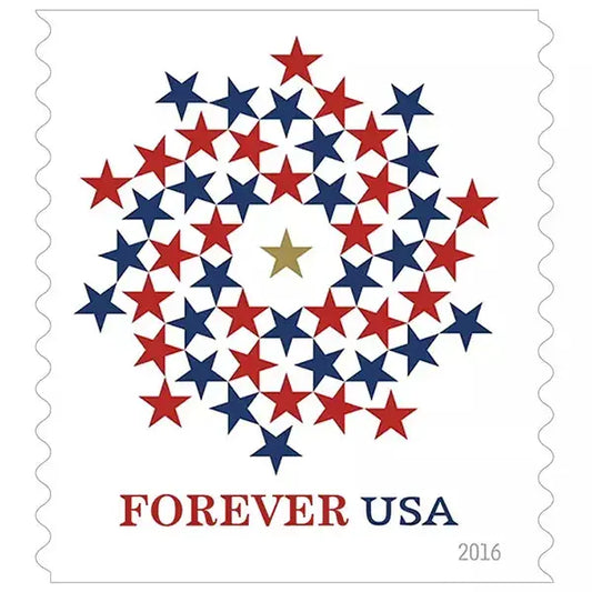 USPS 2016 Stars Red Blue Forever Stamp