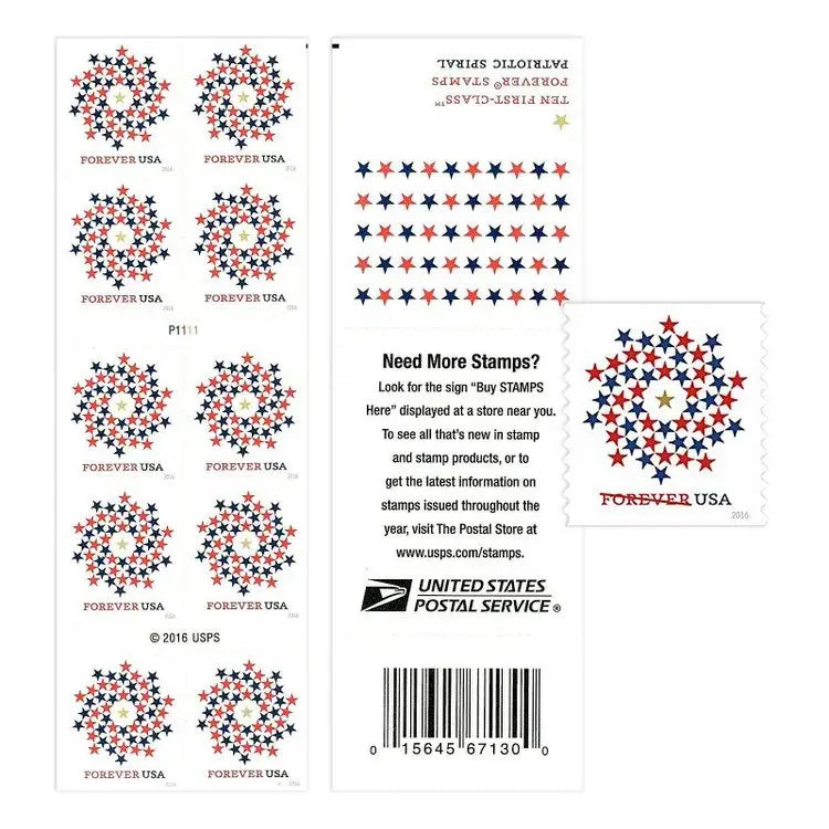 USPS 2016 Stars Red Blue Forever Stamp