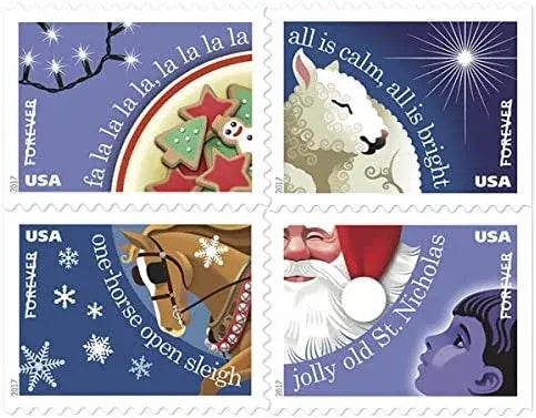 2017  usps  christmas   carols   forever   stamps