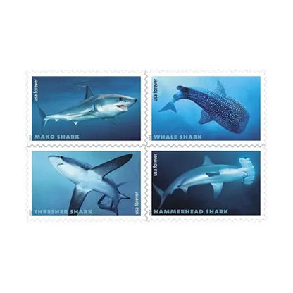 2017  usps  shark  stamps
