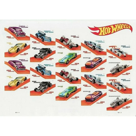 2018  usps  hot  wheels  stamps