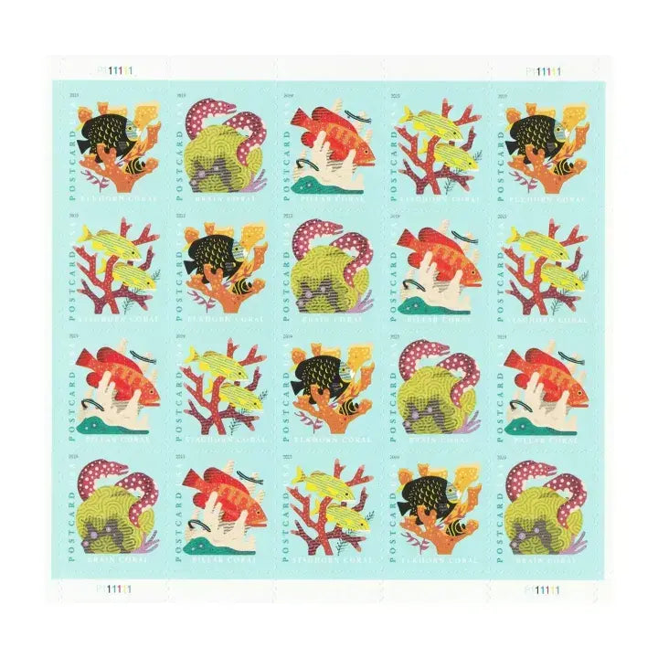 USPS 2019 Coral Reefs Postcard Stamps