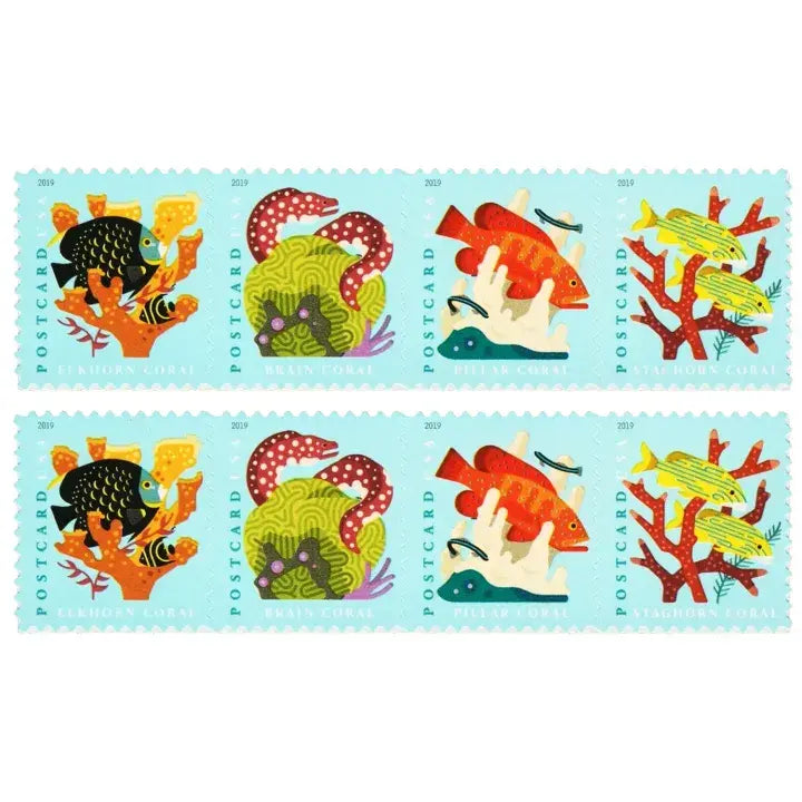 USPS 2019 Coral Reefs Postcard Stamps