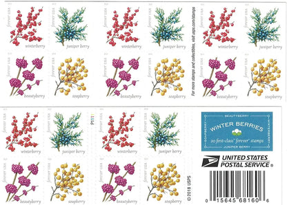 USPS 2019 Winter Berries Forever Stamps
