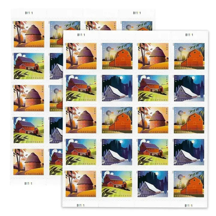 usps 2021 barns postcard stamp