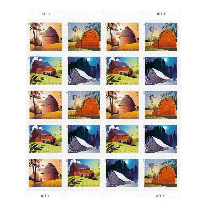 usps 2021 barns postcard stamp