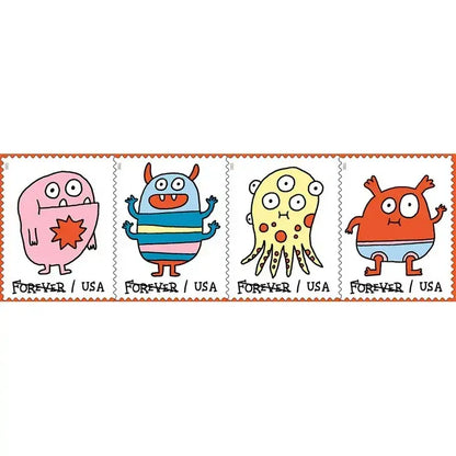 2021  US  Message  Monsters  Forever  Stamps