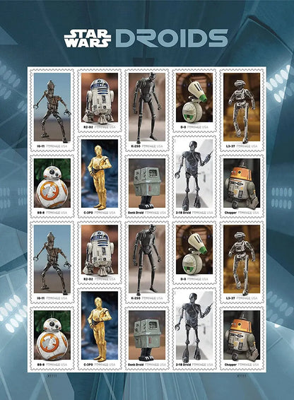 2021  usps  star  wars  droids  stamps