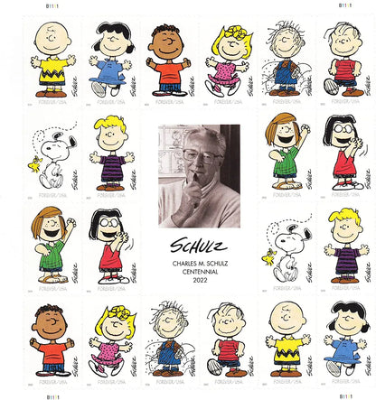 USPS 2022 Charles M Schulz Forever Stamps
