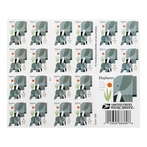 USPS 2022 Elephants First Class Forever Stamps