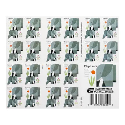 USPS 2022 Elephants First Class Forever Stamps
