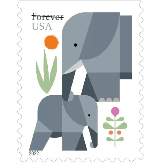 USPS 2022 Elephants First Class Forever Stamps