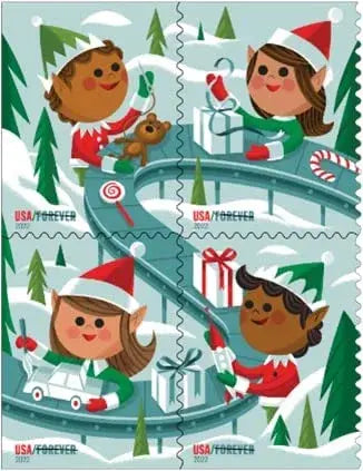 USPS 2022 Holiday Elves Forever Stamps