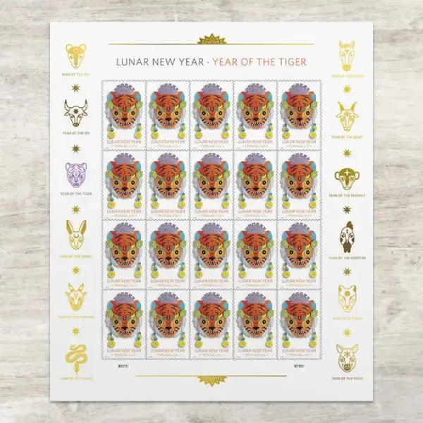 2022  us  lunar  new  year  tiger  stamp
