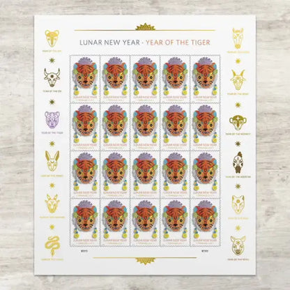 2022  us  lunar  new  year  tiger  stamp