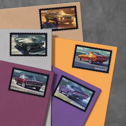 2022  usps  pony  cars  stamps