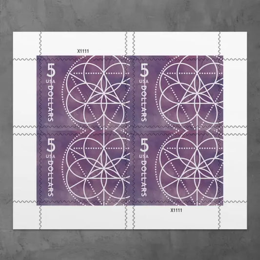 2022  US  $5  Floral  Geometry  Stamp
