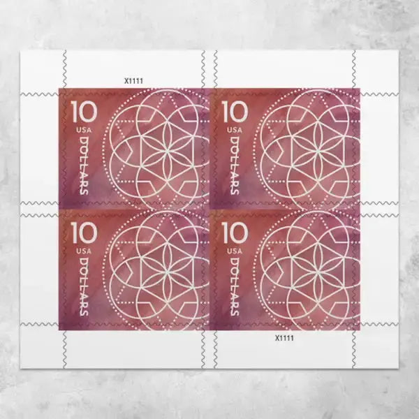 2023  US  10  Dollar  Floral  Geometry  Stamp