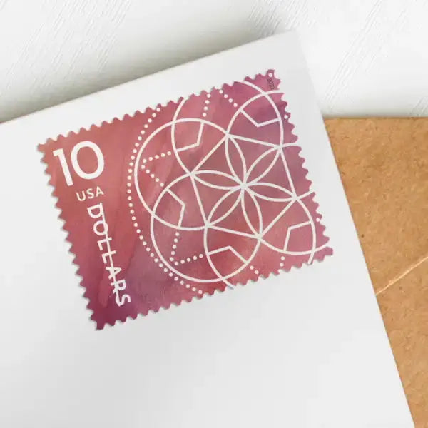 2023  US  10  Dollar  Floral  Geometry  Stamp