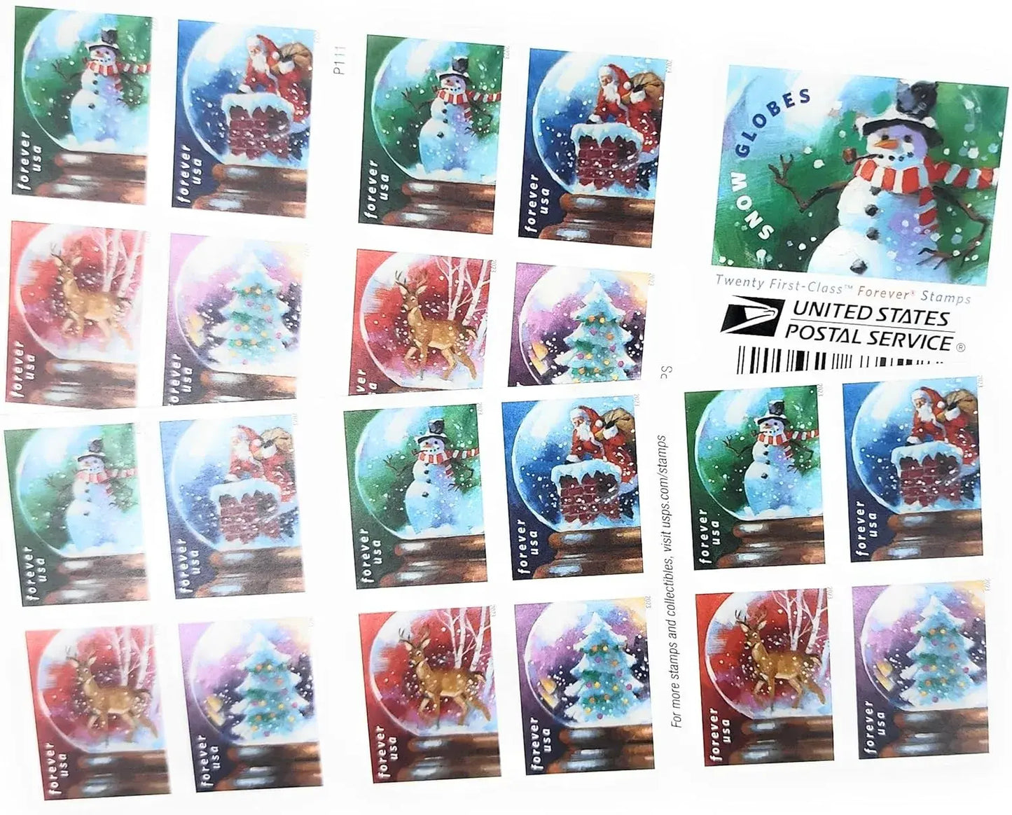 USPS 2023 Snow Globes Stamp