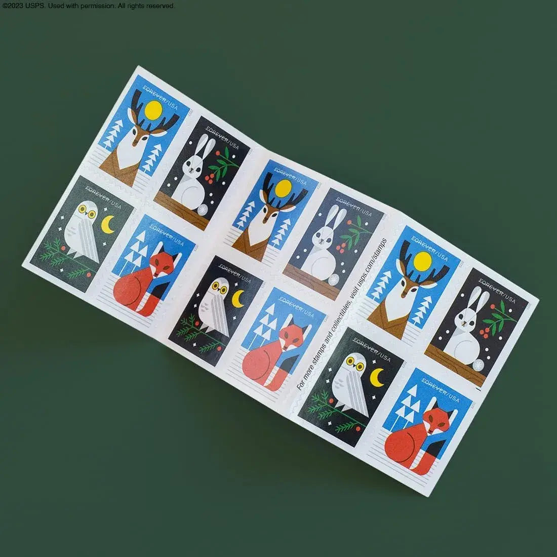 USPS 2023 Winter Woodland Animals Forever Stamp