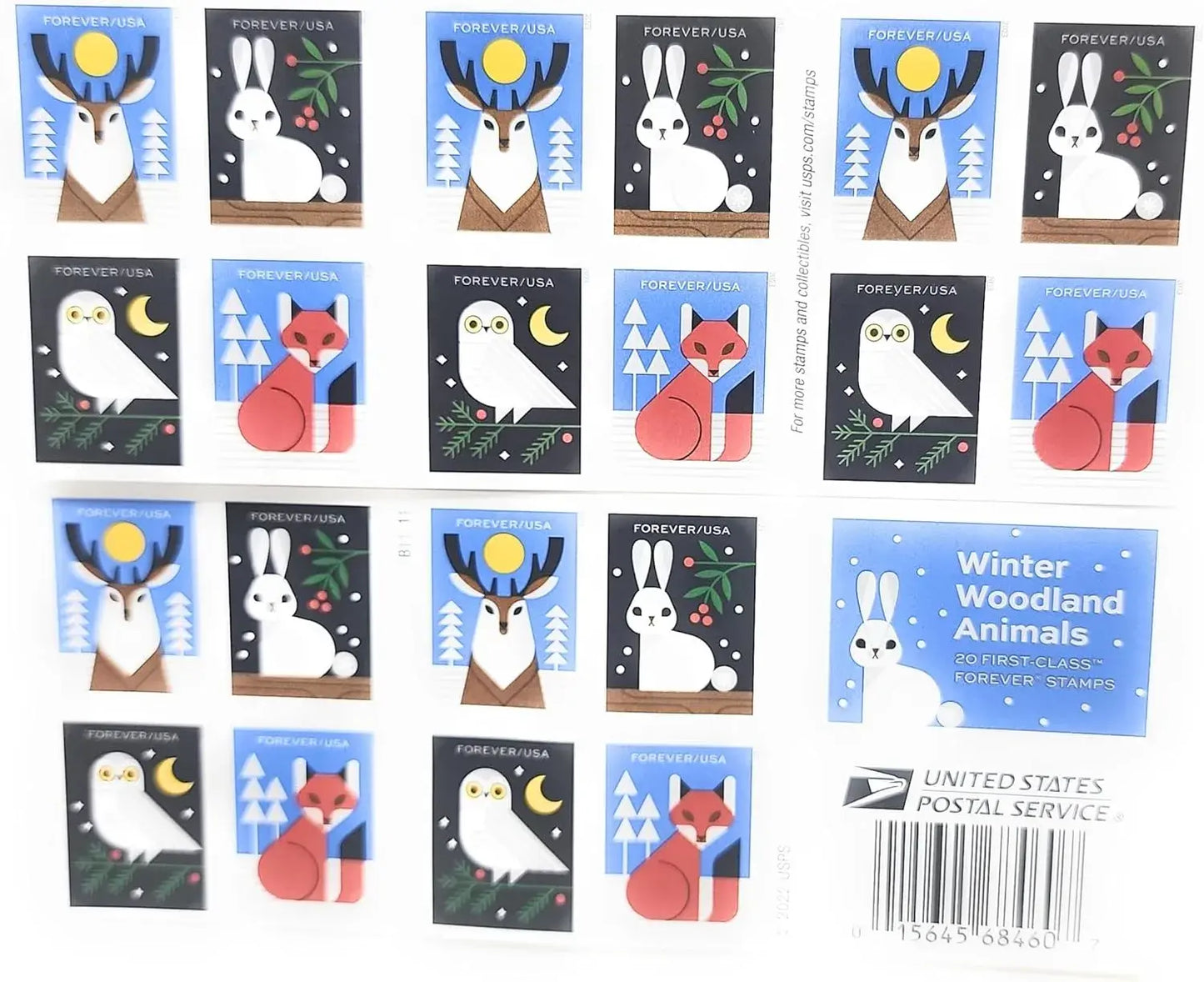 USPS 2023 Winter Woodland Animals Forever Stamp