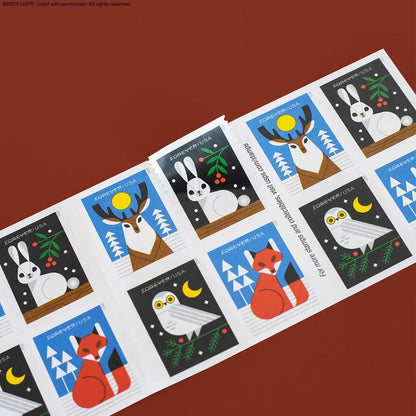 USPS 2023 Winter Woodland Animals Forever Stamp