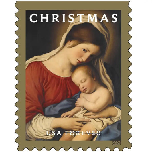 2024 usps Christmas Madonna and Child Forever Stamps