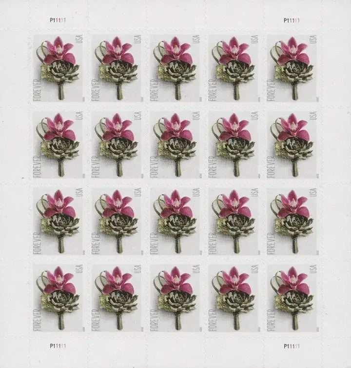 Contemporary Boutonniere Forever Postage 2020 US Stamps